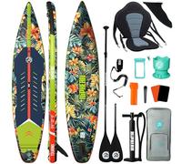 Niphean 380cm Paddle Gonflable, Capacité 280kg, Stand Up Paddle Touring avec Accessoires Sup Complets et Kick Pad, Paddle Gonflable Adulte et Jeunes pour Surf de Vitesse (Adapté aux Débutants)