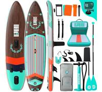 Niphean Extra Large Paddle Gonflable, Sup à 2+1 Personnes/Famille, Planches de Stand Up Paddle Gonflables avec (Idéal Débutant) Aileron Équilibré, Housse Étanche, Paddle Gonflable Adulte, Cadeaux