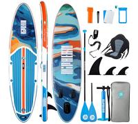 Niphean Paddle Gonflable Adulte avec Tous Les Accessoires, 320cm Planches de Stand Up Paddle Gonflables pour Tous Les Niveaux, Sup avec Capacité 200 kg pour 2 Personnes, Paddle Gonflable avec Siège