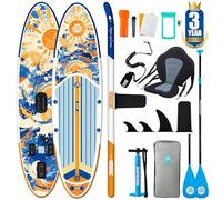 Niphean Paddle Gonflable Adulte avec Tous Les Accessoires, 320cm Planches de Stand Up Paddle Gonflables pour Tous Les Niveaux, Sup avec Capacité 200 kg pour 2 Personnes, Paddle Gonflable avec Siège