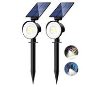 nipify Spot Solaire Exterieur Lot de 2, Lampe Solaire Extérieur Jardin Puissant 53 LED/3 Modes, Étanche Réglable Lumiere Solaire pour Arbre Chemins Murale[Blanc Froid]
