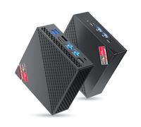 NiPoGi AM06 Pro Mini PC 32Go DDR4 RAM, АMD Ryzen 7 5825U(8C/16T, jusqu'à 4,5 GHz), 512Go M.2 SSD Mini Ordinateur de Bureau WiFi 6, Double LAN, 4K UHD Triple écran Tour PC avec VESA pour école/Bureau.