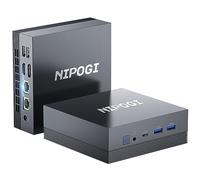 NiPoGi AM07 Mini PC Gamer AMD Ryzen 5 5560U(jusqu'à 4.0 GHz), 16 Go RAM / 512 Go SSD, Ordinateur de Bureau Windows 11 Pro, Double LAN RJ45, WiFi 5, BT 4.2, 4K Triple Display, VESA Supporté Noir