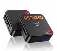 NiPoGi Mini PC 32 Go（16 Go*2）DDR4/512 Go SSD,ΑΜD Ryzen 5 7430U(Jusqu'à 4,3 GHz, 6C/12T),WiFi 6-BT 5.2-4K Triple Display-Win 11 Pro