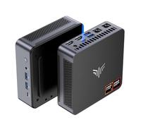 NiPoGi Mini PC AM21, АMD Ryzen 7 8745HS (8 cœurs/16 Threads/Zen4, jusqu'à 4,9 GHz) 32Go DDR5 1To SSD, avec W11 Pro | AMD Radeon 780M | 4K | Wi-FI 6 | Double LAN pour Bureautique, Design et Jeux vidéo