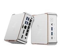 NiPoGi Pinova P2 Mini PC AMD Ryzen R2544(4C/8T, jusqu'à 3,70 GHz), 16 Go RAM DDR4 512 Go M.2 SSD Mini Ordinateur de Bureau pour Le Bureau/l'école/Maison, HDMI, DP, Type-C, Triple écran 4K.