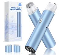 NIPOO Tondeuse de bikini pour femme, rasoir électrique à double tête, rasoir électrique étanche IPX7 pour jambes, bleu ciel