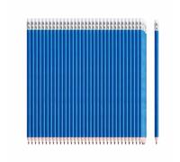 NIPORO HB Lot de 100 crayons à papier en bois, blancs, avec gomme, pré-taillés, 19 cm de long, durables, bleus