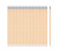 NIPORO HB Lot de 100 crayons à papier en bois naturel non laqué, pré-taillés, longueur 19 cm, économique et durables