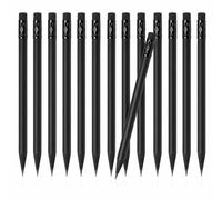NIPORO Lot de 100 mini-crayons en bois naturel, finition noire mate, mine noire et gomme (100)