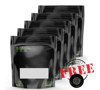 NIPORO Lot de 5 sacs Terploc Grove, réutilisables, noirs, fermeture à glissière, 100g, contrôle de l'humidité, hermétiques, anti-odeurs, pour aliments, objets de collection, textiles, autres articles