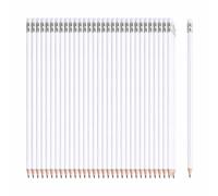 NIPORO Pencils HB Lot de 100 crayons en bois blancs avec gomme, crayons pré-taillés, longueur 19 cm, paquet économique, durable (blanc)