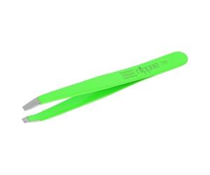 nippes Solingen 709 Pince à épiler avec pointe coudée | Acier inoxydable | Vert | Longueur 9,5 cm | Pince à épiler pour épilation précise | Fabriqué en Allemagne