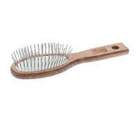nippes Solingen Brosse à cheveux pneumatique avec 7 rangées de broches à tête sphérique en acier - Favorise la circulation sanguine du cuir chevelu - Manche en bois de hêtre - Volume et volume