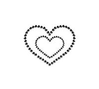 Nippies Cache tétons en faux diamants Coeur NOIR