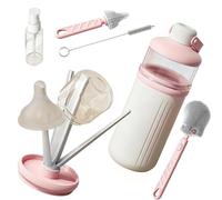 Nipple Care System, Portable Bottle Hygiene Design, Food Grade Silicone Use, Durable Flexible Maintenance Structure Build, Wide Mouth Glass Kitchen Sink Home Travel Bottle Care