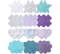 Nipple Covers Super Shiny Nipple Covers Disposable Stickers Petals Self Adhesive Purple Blue,Purple/Blue,One Size