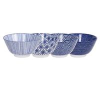 Nippon Blue ASR-1 1/16 Lot de 4 bols à riz assortis 12 x 6,4 cm 300 ml