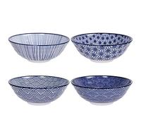 Nippon Blue Assorted Designs Lot de 4 bols pour ramen 21 x 7,8 cm 1000 ml