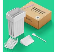 NIPRO Station de remplissage avec plaque de séparation réglable pour 12 ou 24 tubes coniques - Système compact et modulaire (blanc)