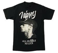 Nipsey Hussle All Hussle No Luck Men's T-Shirt Black XL