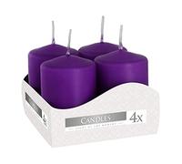 Nipter Bougies votives Bougies de l'Avent violettes, diamètre 3,5 cm, hauteur 6 cm, inodore, durée de combustion 7h, lot de 4 pièces (1 boîte)