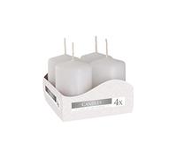 Nipter Bougies votives Bougies piliers Bougies de l'Avent blanches, diamètre 3,5 cm, hauteur 6 cm, inodores, durée de combustion 7h, lot de 20 bougies (5 boîtes)