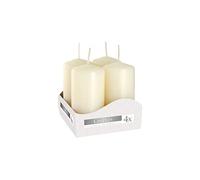 Nipter Bougies votives Bougies piliers Bougies de l'avent Ivoire, diamètre 3,5 cm, hauteur 8 cm, inodore, durée de combustion 9h, lot de 12 bougies (3 boîtes)