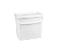 Nipter Seau avec Couvercle 10l, Blanc, 10,6 litres Seau rectangulaire, qualité Alimentaire, 9 pièces