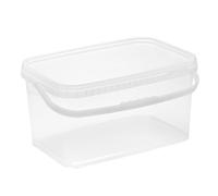 Nipter Seau avec Couvercle 12L - Rectangulaire, Transparent, Alimentaire en Plastique - 3 Pièces