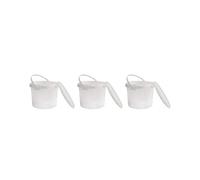 Nipter Seau en Plastique de qualité Alimentaire avec Couvercle, Blanc, 100% recyclables, 1L x 3 pièces