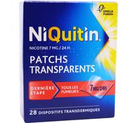 NiQuitin 7mg/24H Nicotine Dernière Étape Dispositif Transdermique 28 Patchs