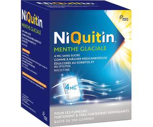 Niquitin Gomme A Mâcher Sans Sucre Menthe Glaciale 4mg 100 Pièces