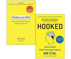 Nir Eyal Collection 2 Books Set (Indistractable, Hooked)