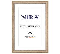 NiRa Cadre photo en bois massif 14,8 x 21 cm DIN A5 in Beige | Taille sélectionnable | Cadre pour affiches | Puzzle | collage de photos HD084