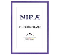 NiRa Cadre photo en bois massif 33 x 48 cm en Violet brillant | Taille sélectionnable | Cadre pour affiches | Puzzle | collage de photos HD125