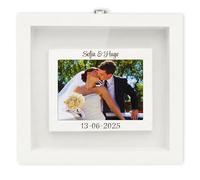 NIRALIS Ritual Sable pour mariage personnalisé avec nom de mariés et date de l'événement Cadre photo 10 x 15 cm Blanc sans sable