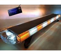 Nirananda Amber Strobe COB Light 21 Mode Emergency Warning Bar Waterproof, with Digital Display Controller, Suitable for Cars,Trucks,Trailers,Postal Vehicles, Emergency Rescue (Blanc+Ambre, 47 ")