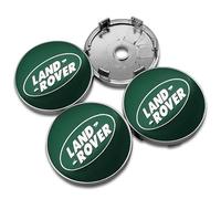 NIRBO Lot de 4 Capuchons de moyeu Central de Roue de Voiture chromés 62 mm pour Land Rover SV Freelander Discovery Defender Range Rover Evoque Sport, Garniture d'insigne d'autocollant de Pneu