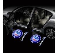 NIRBO Lumière de Bienvenue de Porte de Voiture, 2 pièces LED, lumières de Logo de projecteur Laser, pour Alfa Romeo Giulia Romeo Mito Stelvio Brera 147 156 159 GT,A