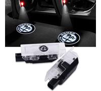 NIRBO Lumière de Bienvenue de Porte de Voiture, 2 pièces LED, lumières de Logo de projecteur Laser, pour Alfa Romeo Giulia Romeo Mito Stelvio Brera 147 156 159 GT,D