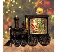 Nircho - Décoration de Noël rétro : Lanterne boule à neige, train éclairé, veilleuse Père Noël, décoration vintage en PVC de haute qualité, boule à neige scintillante, cadeau de Noël