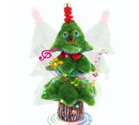 Nircho Sapin de Noël chantant et dansant, pour apprendre à parler, en peluche, électrique, avec musique et lumières (type de batterie), 35,4 cm