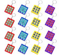 Nirecu Porte Clef Pendentif Tic Tac Toe，16 Pièces Porte-Clés Tic Tac Toe Pour Enfants，Plastique Pendentif De Porte Clé De Sac à Dos，Mini Porte Cle Accessoire De Sac à Dos，Cadeaux De Tic Tac Toe