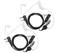 NIRJIK Lot de 2 casques radio 2 broches compatibles avec talkie-walkie JUCJET / RT24 RT668 RT27 RT24V RT617 RT86 / Baofeng UV-5R Plus BF-888S BF-88E - Tubes auditifs de police