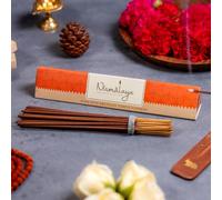 NIRMALAYA Mysore Agarbatti Lot de 40 bâtons d'encens au Bois de Santal | 100% Naturel et sans Charbon | Bâtons d'encens pour Parfum d'intérieur | Purificateurs d'air sacrés et naturels Bâtons