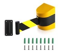 NIRNHYRUR Barrière rétractable Barrière de Ceinture Murale de 2/3/5/10 M, Corde de File d'attente rétractable avec Accessoires de Montage for Le contrôle des foules d'hôtel de Parc de Jeux(10M/32FT)