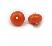 NIRNHYRUR Boutons de Nacre Boutons nacrés, 50 pièces, 12 mm, Noirs, Plats, Ronds, Demi-Perles, for la Confection de vêtements, à Tige en résine(3# Orange)