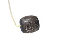 NIRNHYRUR Bracelet Vietnam Nha Trang Perle de Baril Bois d'agar Blanc plaqué Or 24 carats Pendentif Collier Charme apportant la Fortune