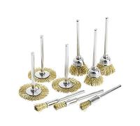 NIRNHYRUR Brosse métallique T-Shaped Brass Wire Brushes, for Drills Set,9 Die Grinder Rotary Electric Tool